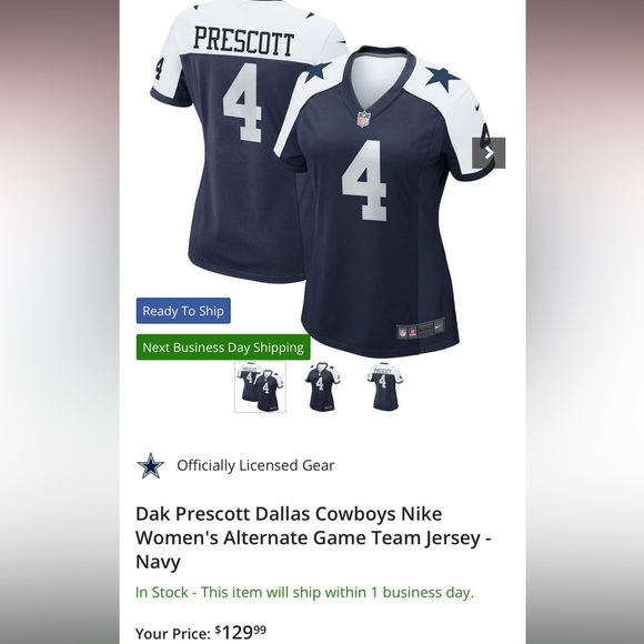 Nike womens Dallas Cowboys official jersey - Picture 1 of 5